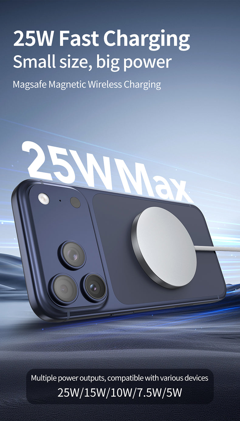 25W Qi2 Magnetic Wireless Charger | Fast & Safe Charging