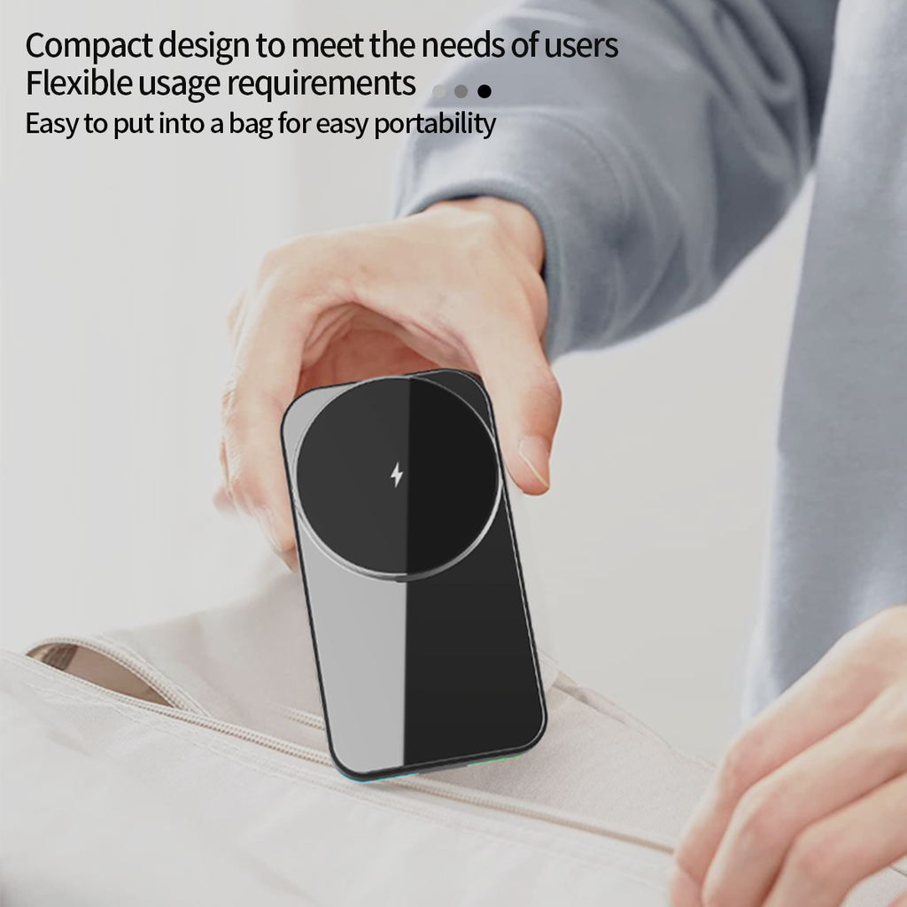 15W Fast Magnetic 3-in-1 Wireless Charger Stand with RGB Ambient Light