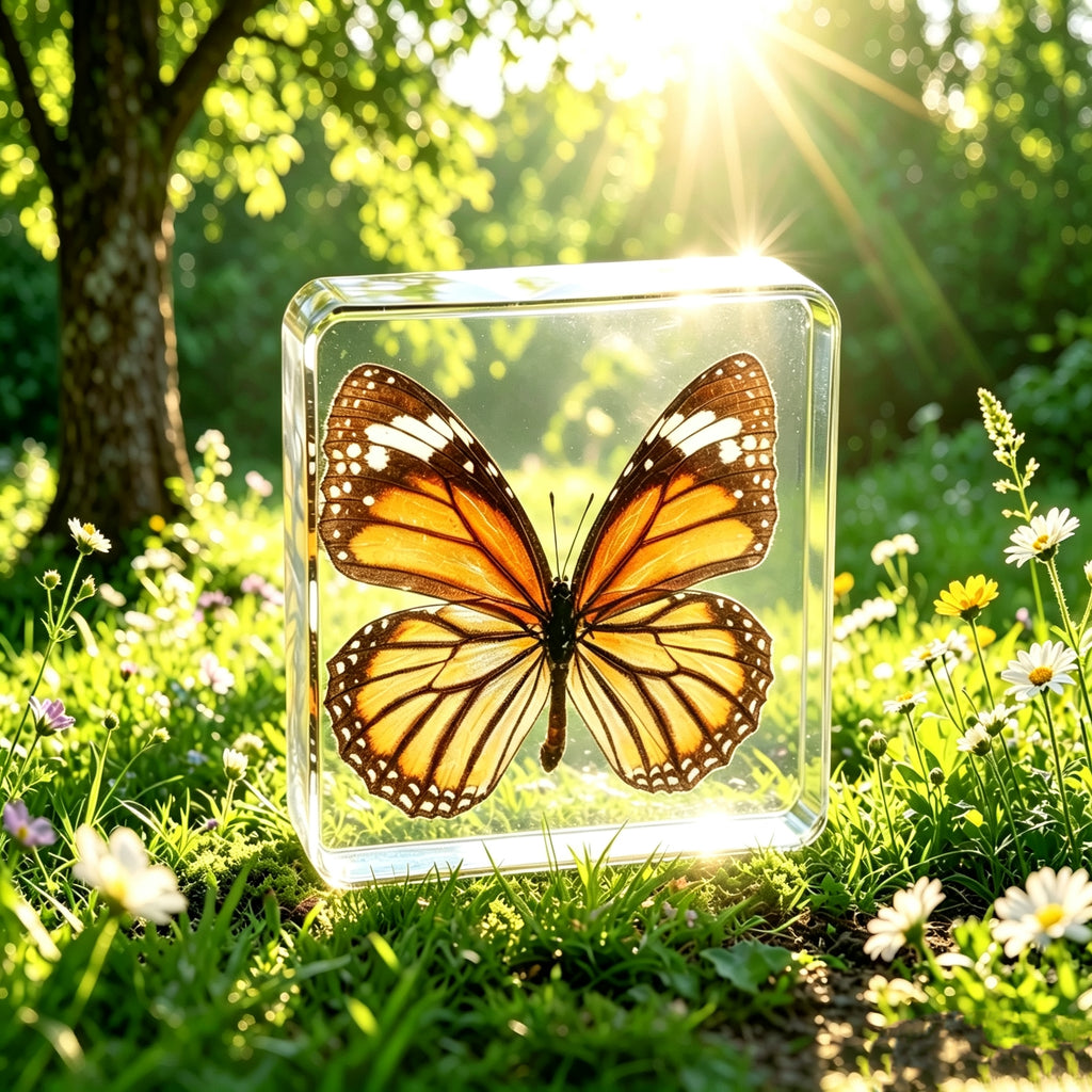 Real Tiger Butterfly Resin Specimen - Preserved Insect Paperweight, Free US Shipping