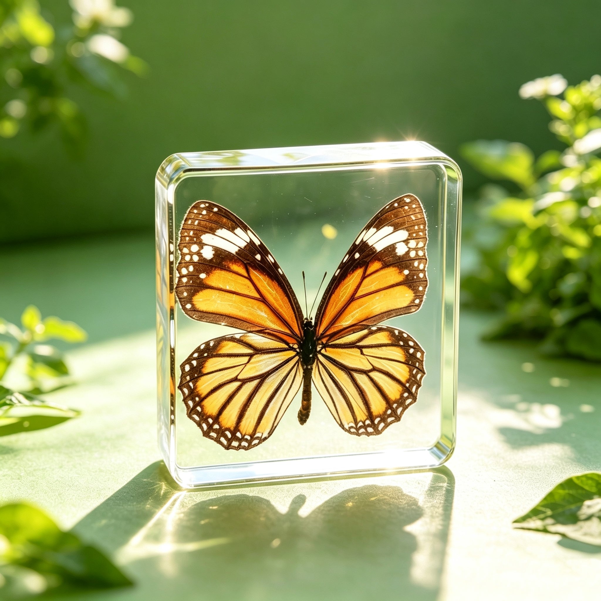 Real Tiger Butterfly Resin Specimen - Preserved Insect Paperweight, Free US Shipping