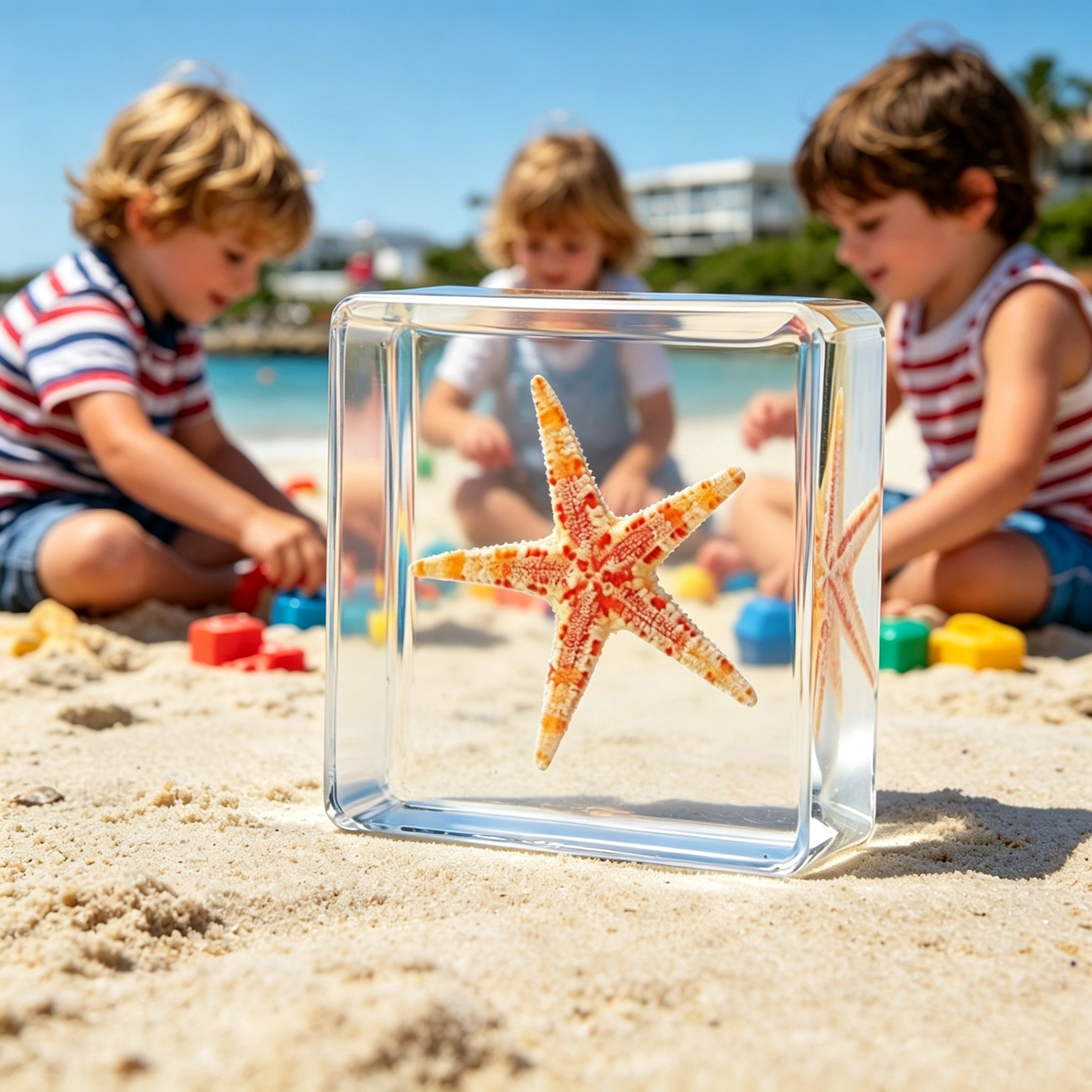 Real Astropecten Vappa Starfish Resin Specimen - Preserved Marine Animal Paperweight, Free US Shipping