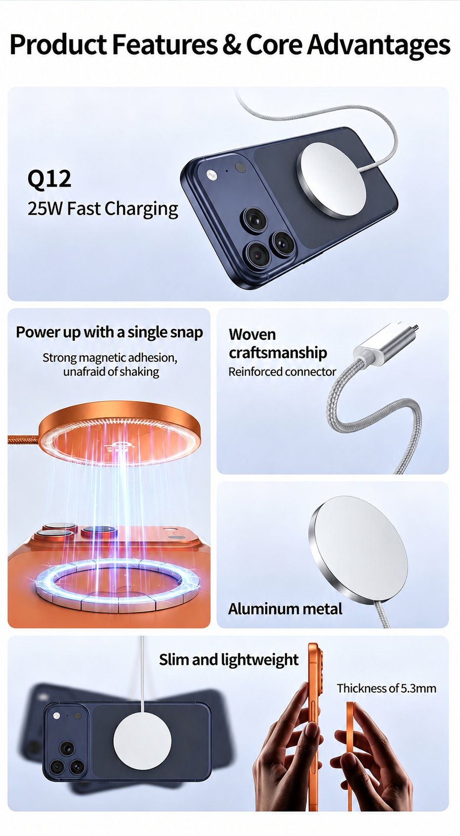 25W Qi2 Magnetic Wireless Charger | Fast & Safe Charging
