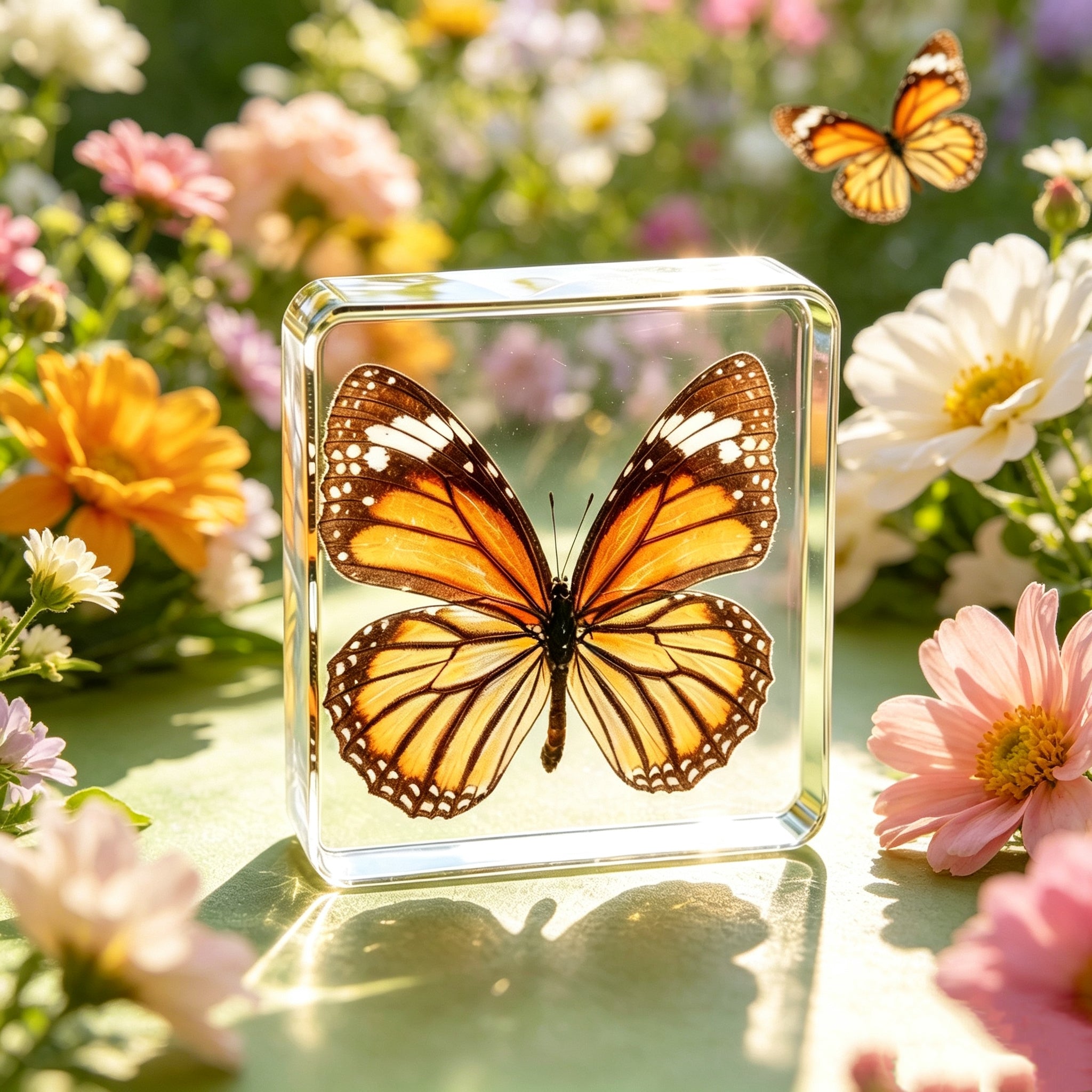 Real Tiger Butterfly Resin Specimen - Preserved Insect Paperweight, Free US Shipping